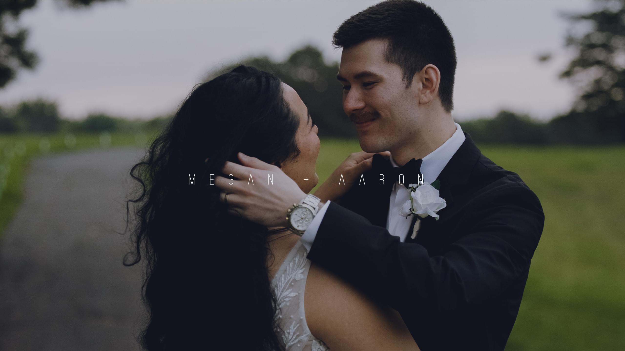 Megan and Aaron sharing a romantic moment for portraits at their Northland Country Club wedding