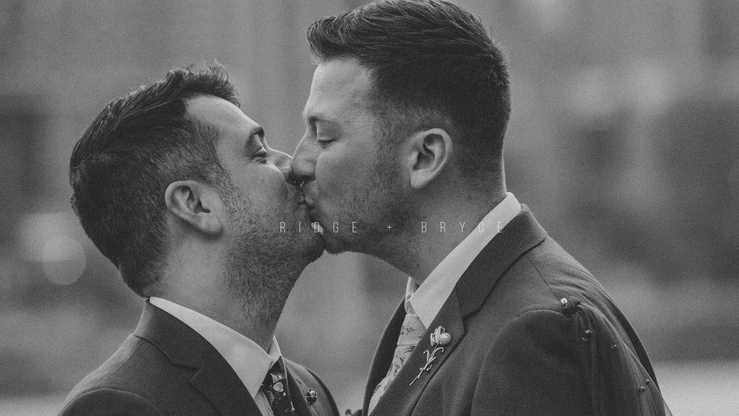 Bryce and Ridge sharing a kiss for their film hero shot